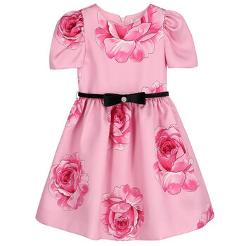 Girls Pink Roses Dress