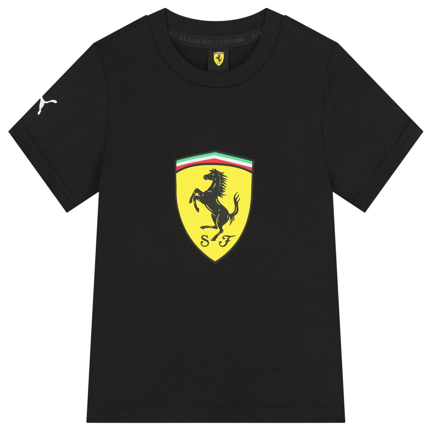 Black Ferrari Logo T-Shirt, 1, hi-res