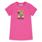 فستان وردي بشعار دب تيدي للبنات  , 2, hi-res