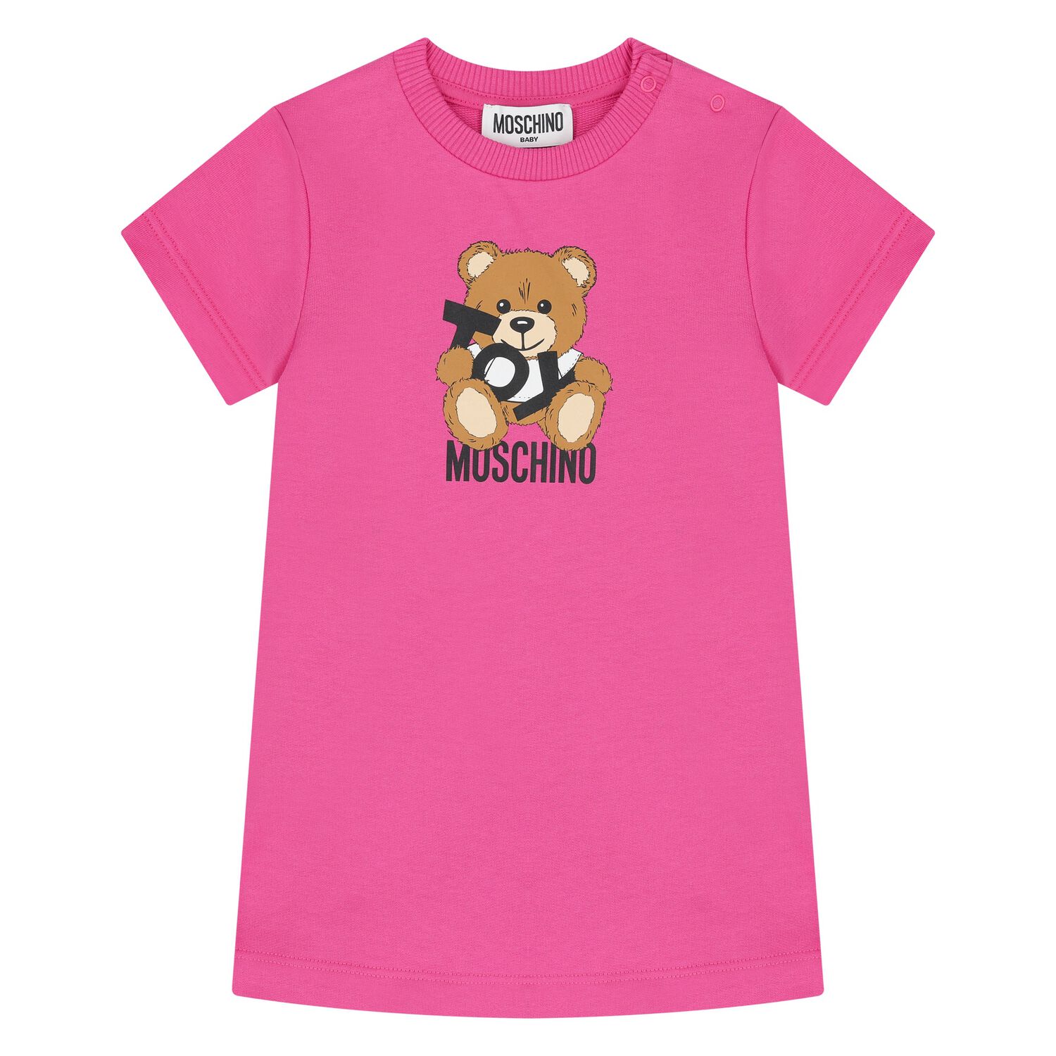 فستان وردي بشعار دب تيدي للبنات  , 2, hi-res