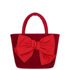 Girls Red Velvet Bow Hand Bag, 1, hi-res