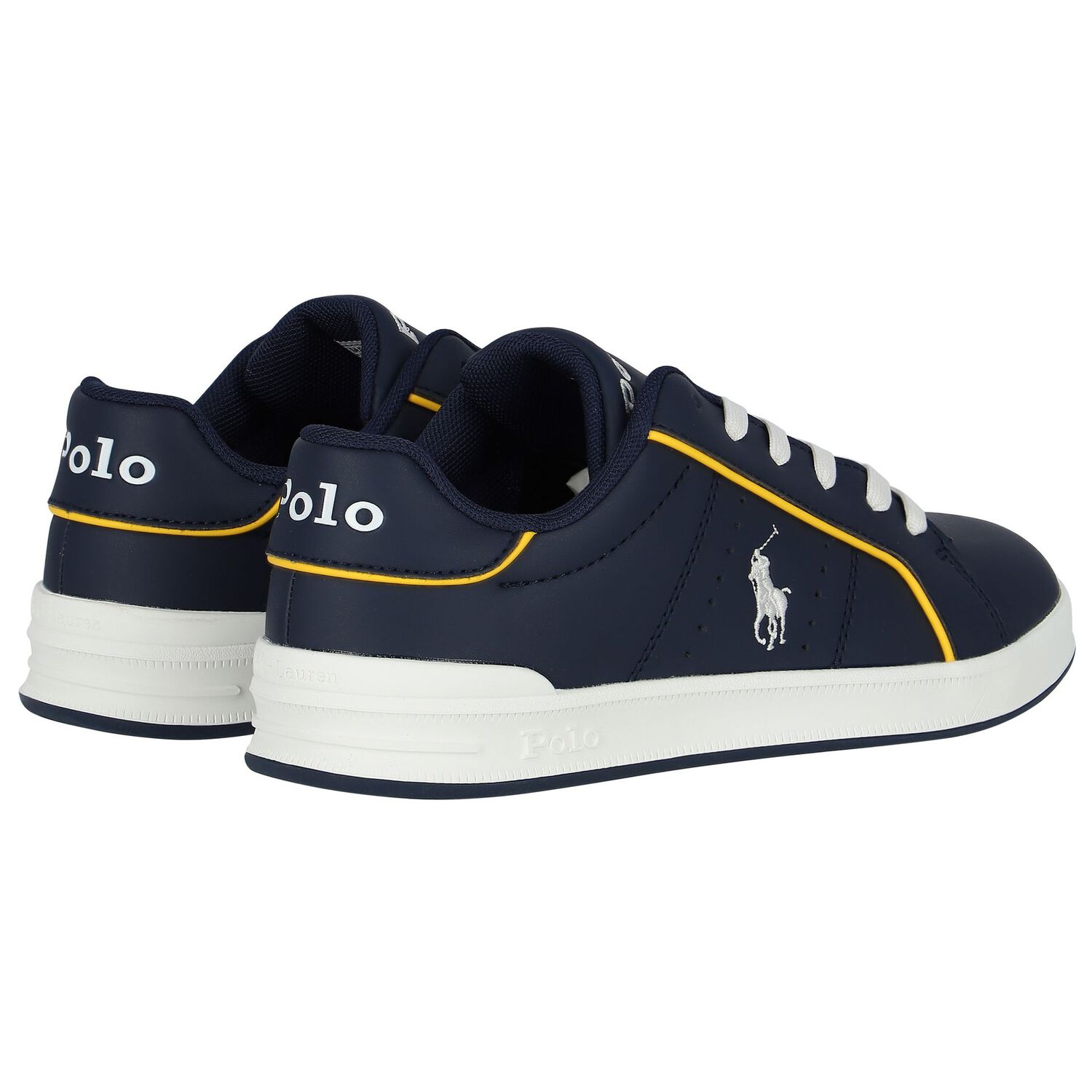 Boys Navy Blue Logo Trainers, 1, hi-res image number null