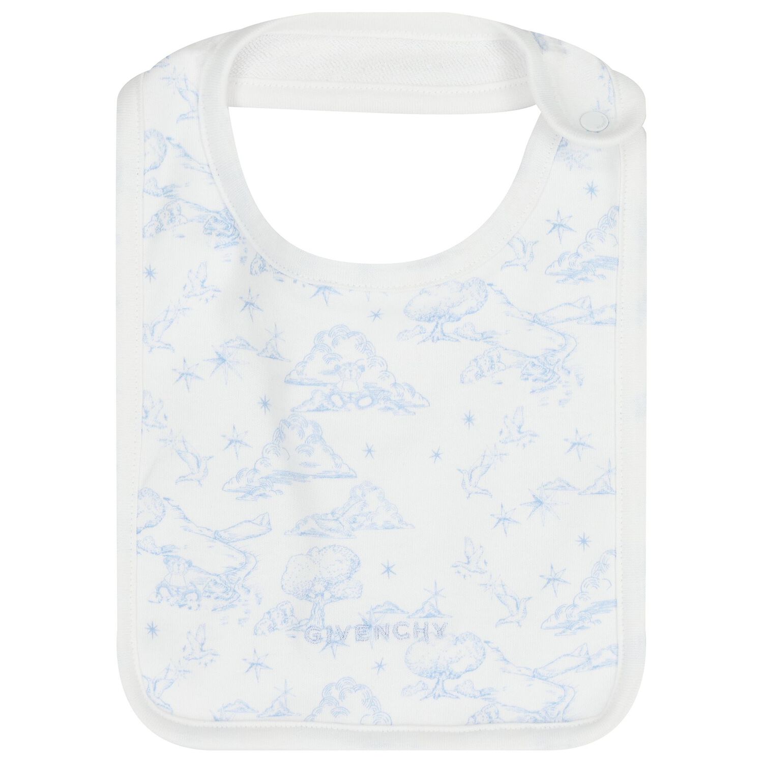 Baby Boys White & Blue Toile De Jouy Babygrow Gift Set, 1, hi-res