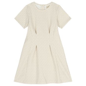 Girls Beige Logo Dress