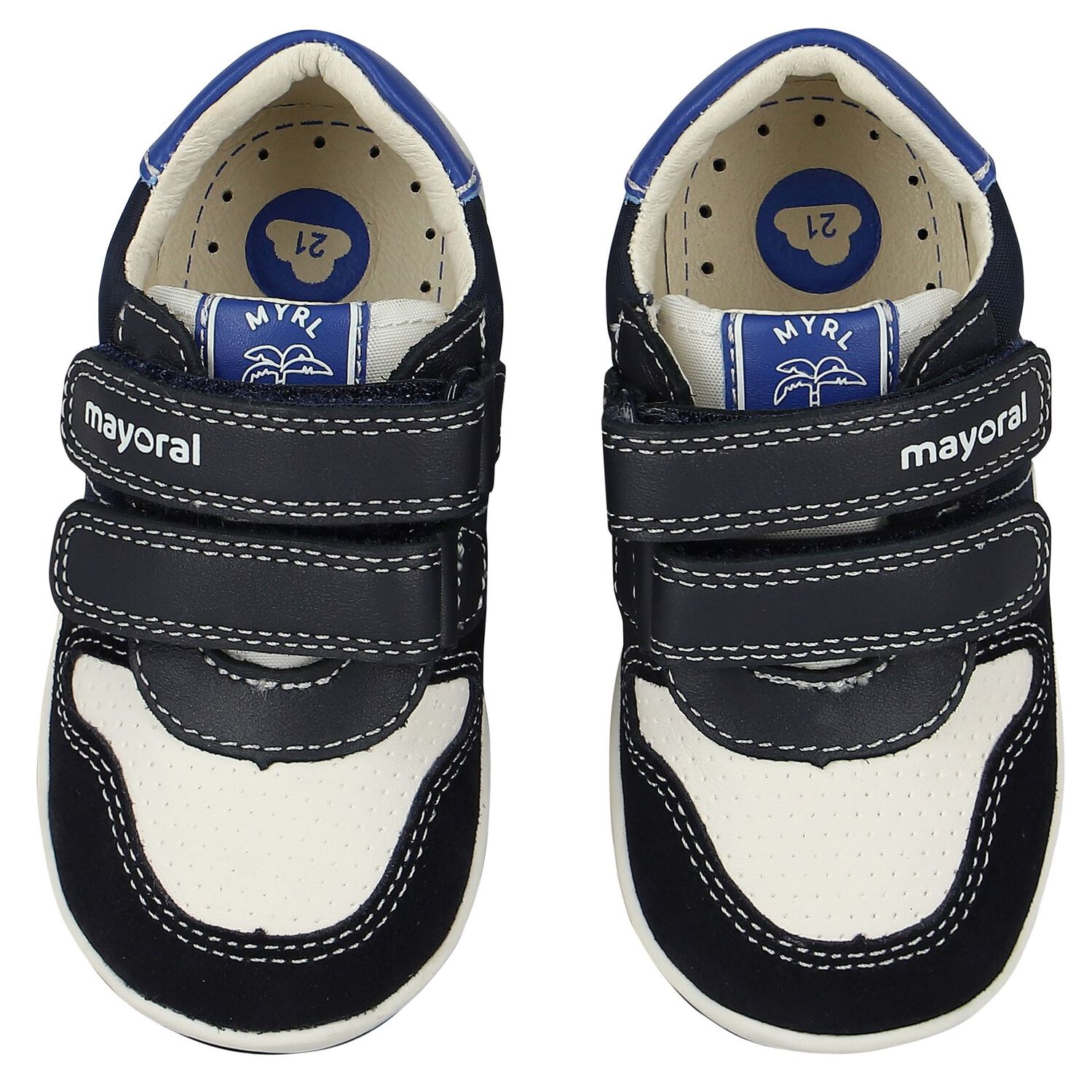 Baby Boys Navy Blue Logo Trainers, 1, hi-res image number null