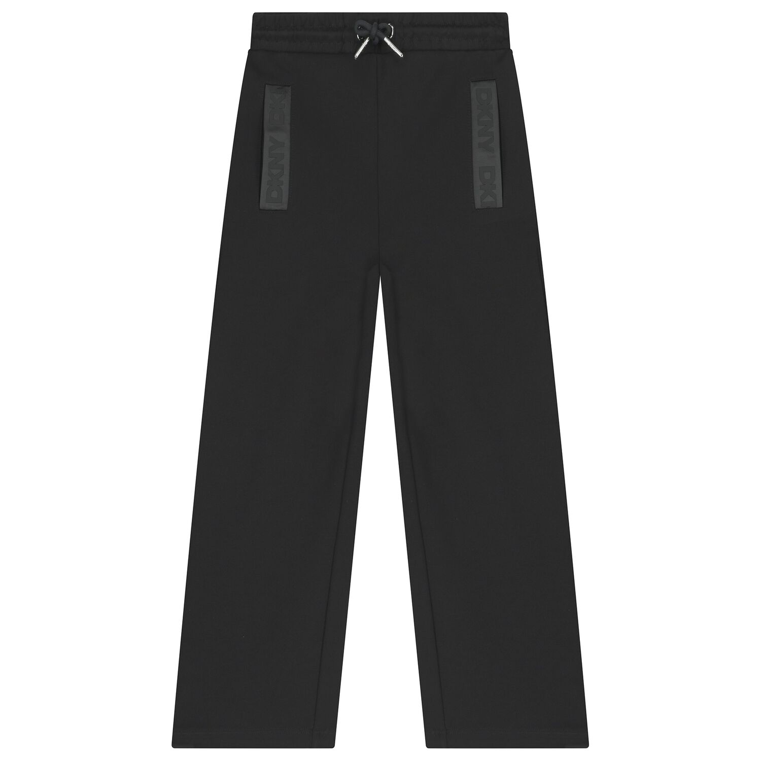 Girls Black Logo Trousers, 1, hi-res