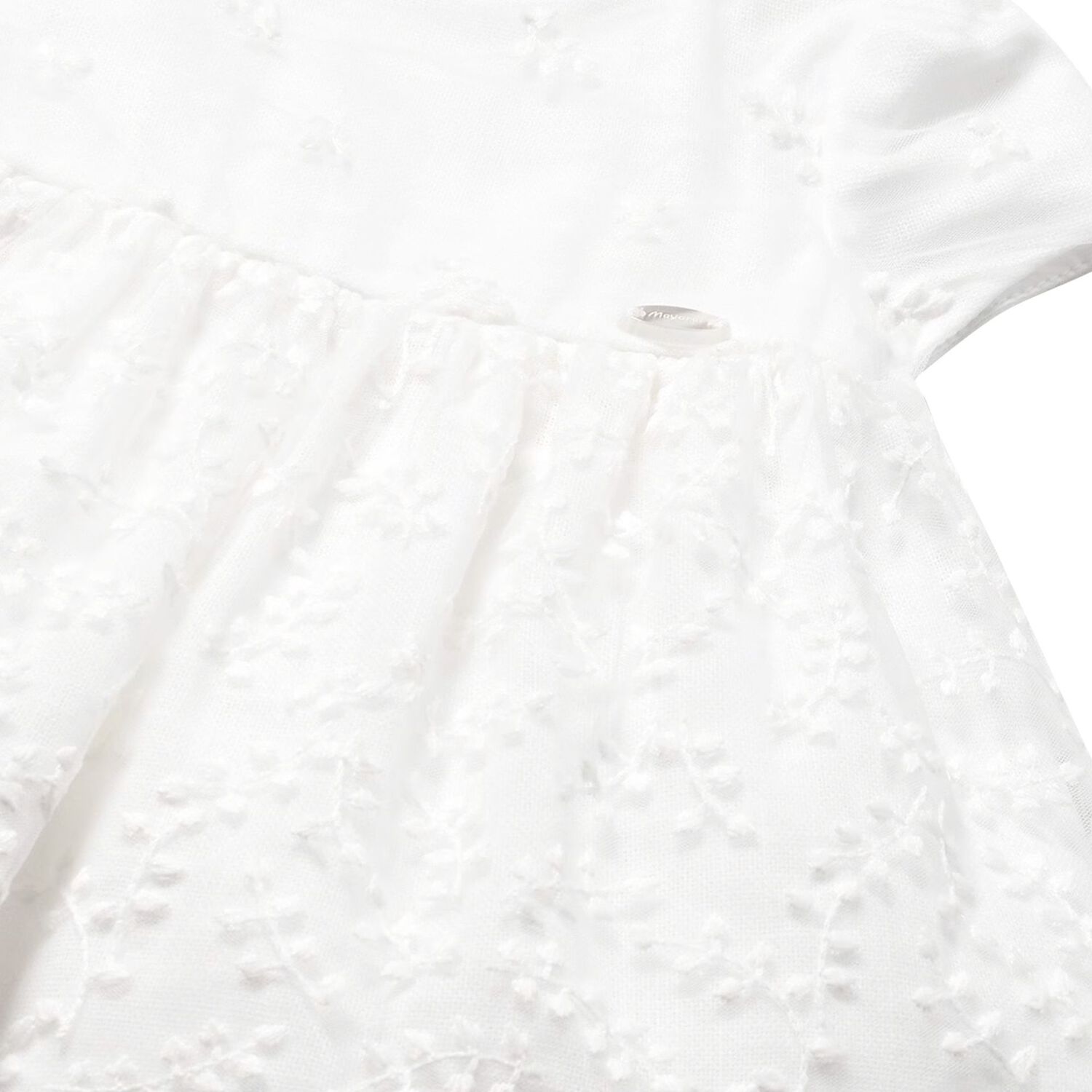 طقم فستان أورجانزا عاجي اللون للبنات الصغار, 2, hi-res