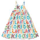 Girls Ivory Logo Dress, 1, hi-res