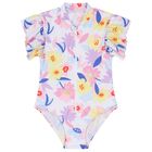 Girls Multi-Coloured Floral Swimsuit, 1, hi-res