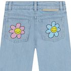 Girls Blue Denim Jeans, 1, hi-res