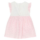 Baby Girls White & Pink Logo Dress, 2, hi-res