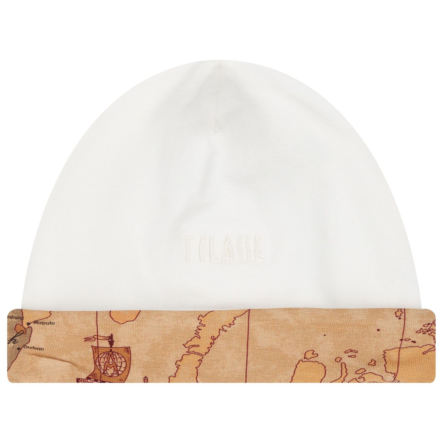 مجموعة هدايا ملابس الأطفال بنقشة خريطة جغرافية باللونين الأبيض والبيج, 3, hi-res