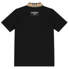 Boys Black Checkered Polo Shirt, 2, hi-res