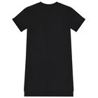 فستان بنات بطبعة بالشعار باللون الأسود, 2, hi-res