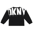 سويت شيرت بنات بالشعار باللون الأسود, 1, hi-res