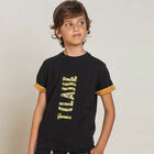 Boys Black Logo T-Shirt, 2, hi-res