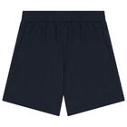 Boys Green & Navy Blue Logo Shorts Set, 3, hi-res