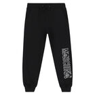 Black & Silver Logo Joggers, 1, hi-res