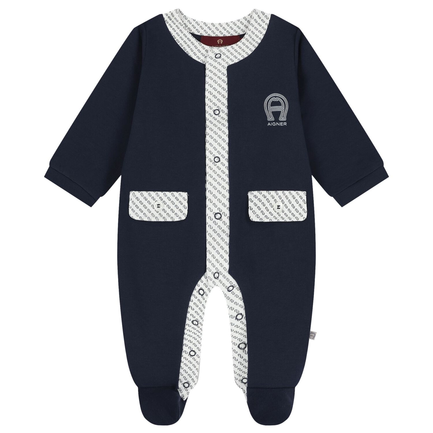 Baby Boys Navy Blue Logo Babygrow Gift Set, 2, hi-res