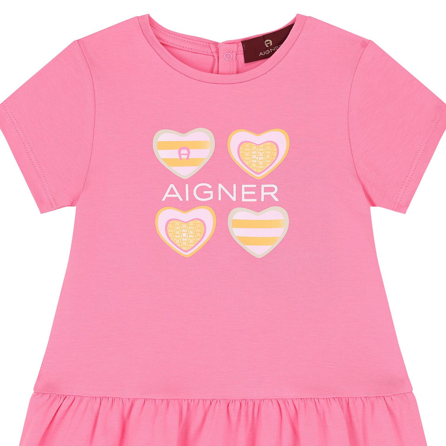 Younger Girls Pink Logo Dress, 3, hi-res