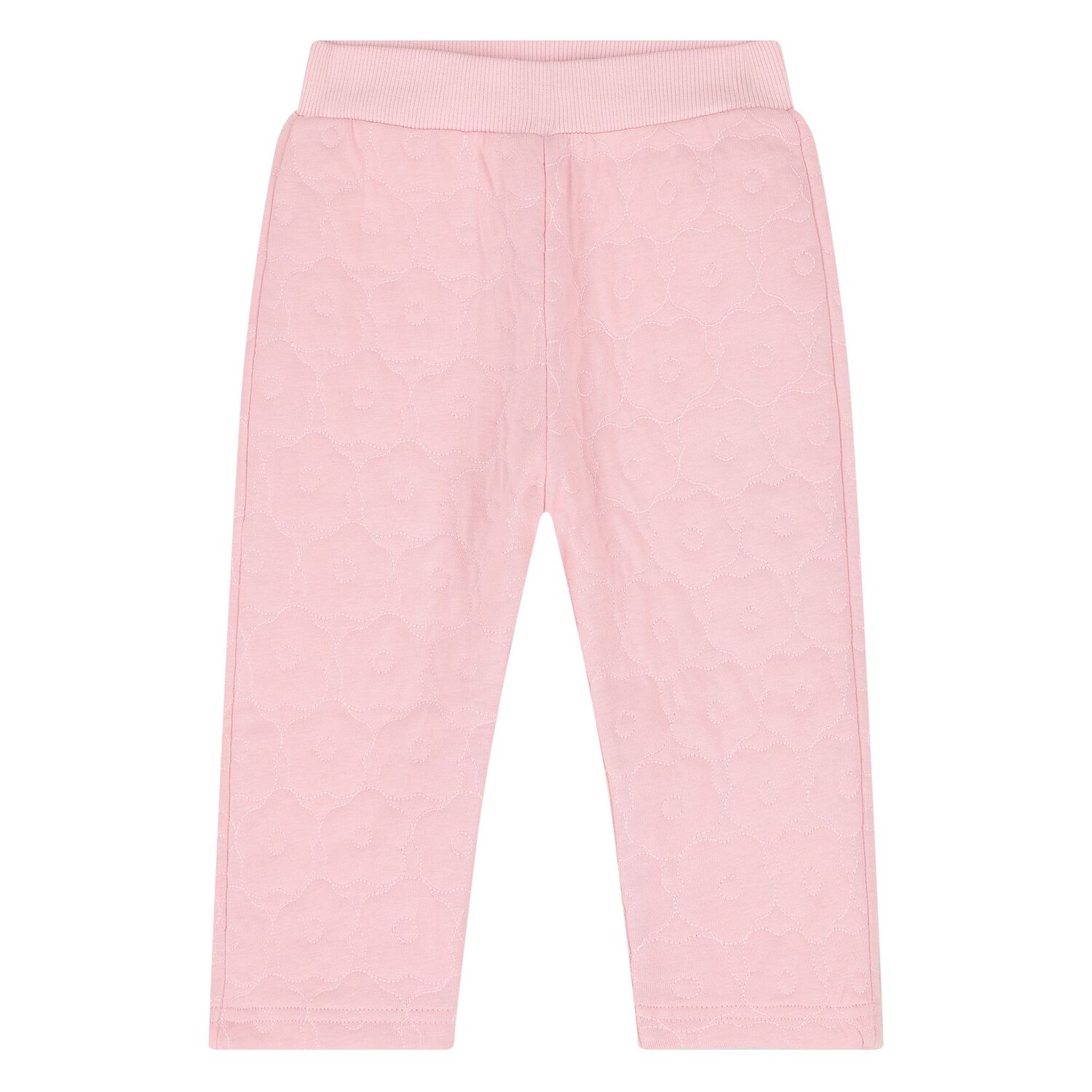 Younger Girls Pink Quilted Floral Tracksuit, 1, hi-res