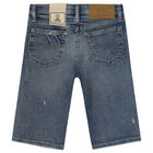 Boys Blue Denim Shorts, 1, hi-res