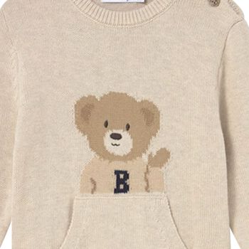 Younger Boys Beige Knitted Jumper