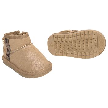 Younger Girls Beige Faux Suede Boots