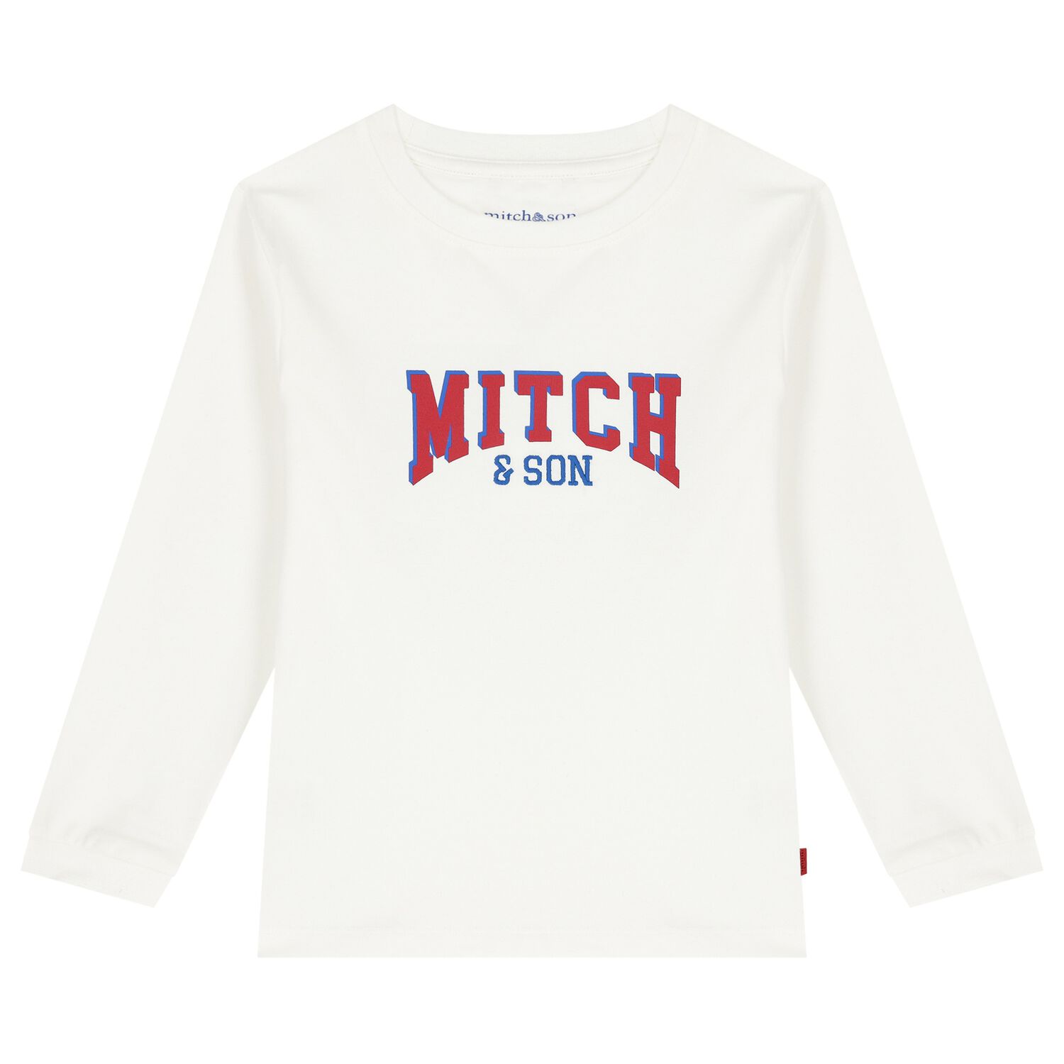 Boys White Logo Long Sleeve Top, 1, hi-res image number null
