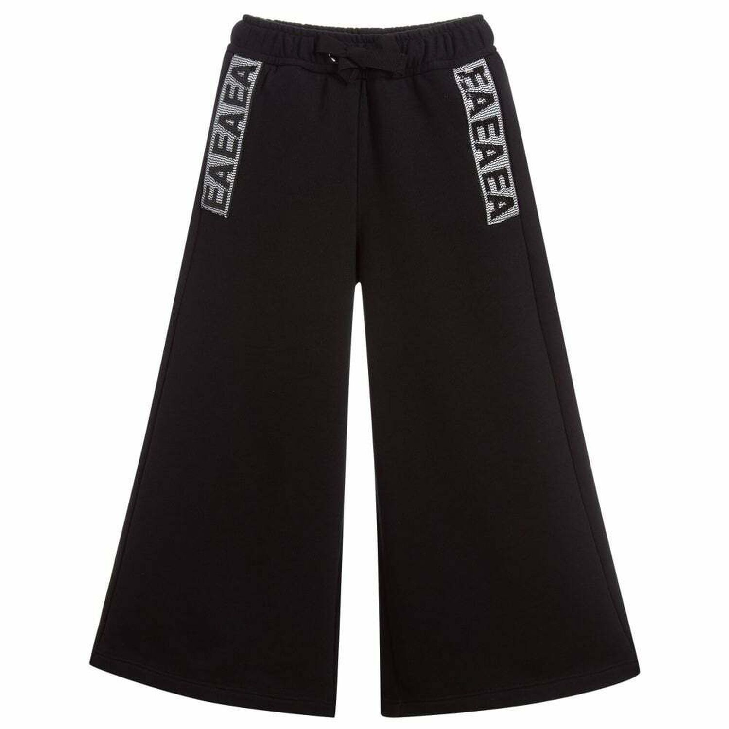 Girls Black Logo Trousers, 1, hi-res
