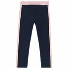Girls Navy Blue Leggings, 1, hi-res