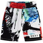 Boys Black & Red Logo Shorts, 1, hi-res