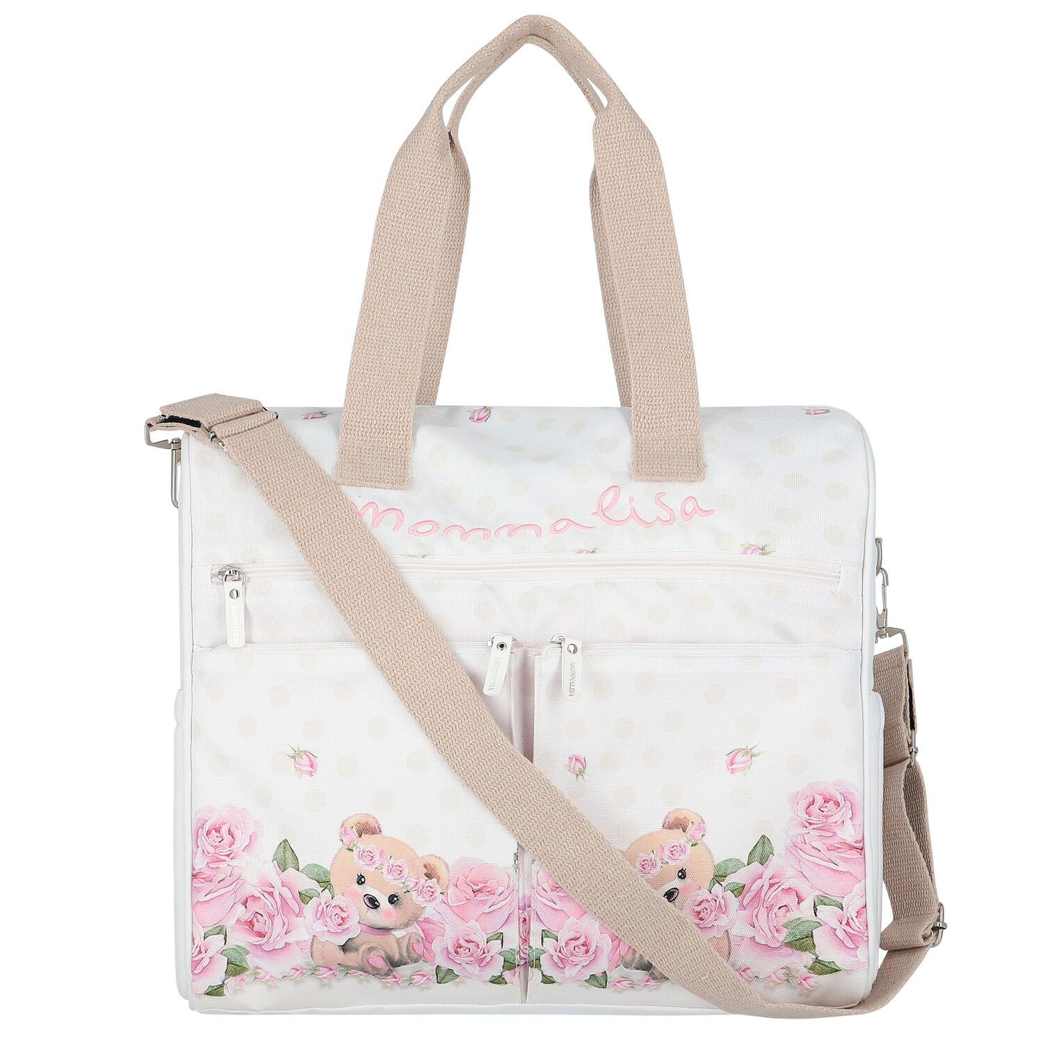 White Teddy Bear Baby Changing Bag, 1, hi-res