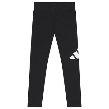 Girls Black Logo Leggings
