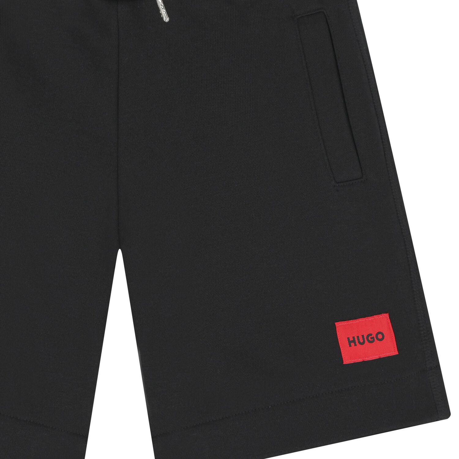 Boys Black Logo Shorts, 1, hi-res