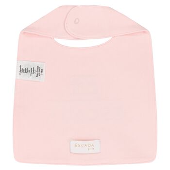 Baby Girls Pink Logo Bib