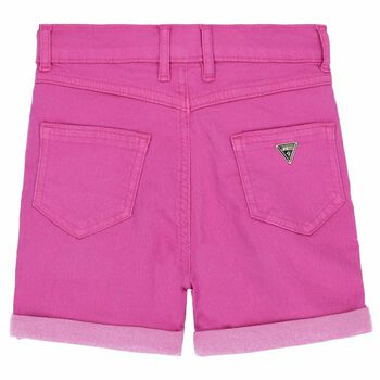 Girls Pink Denim Shorts