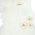 Girls White Tulle Flower Dress, 1, hi-res