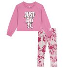 Girls Pink Logo Floral Leggings Set, 1, hi-res