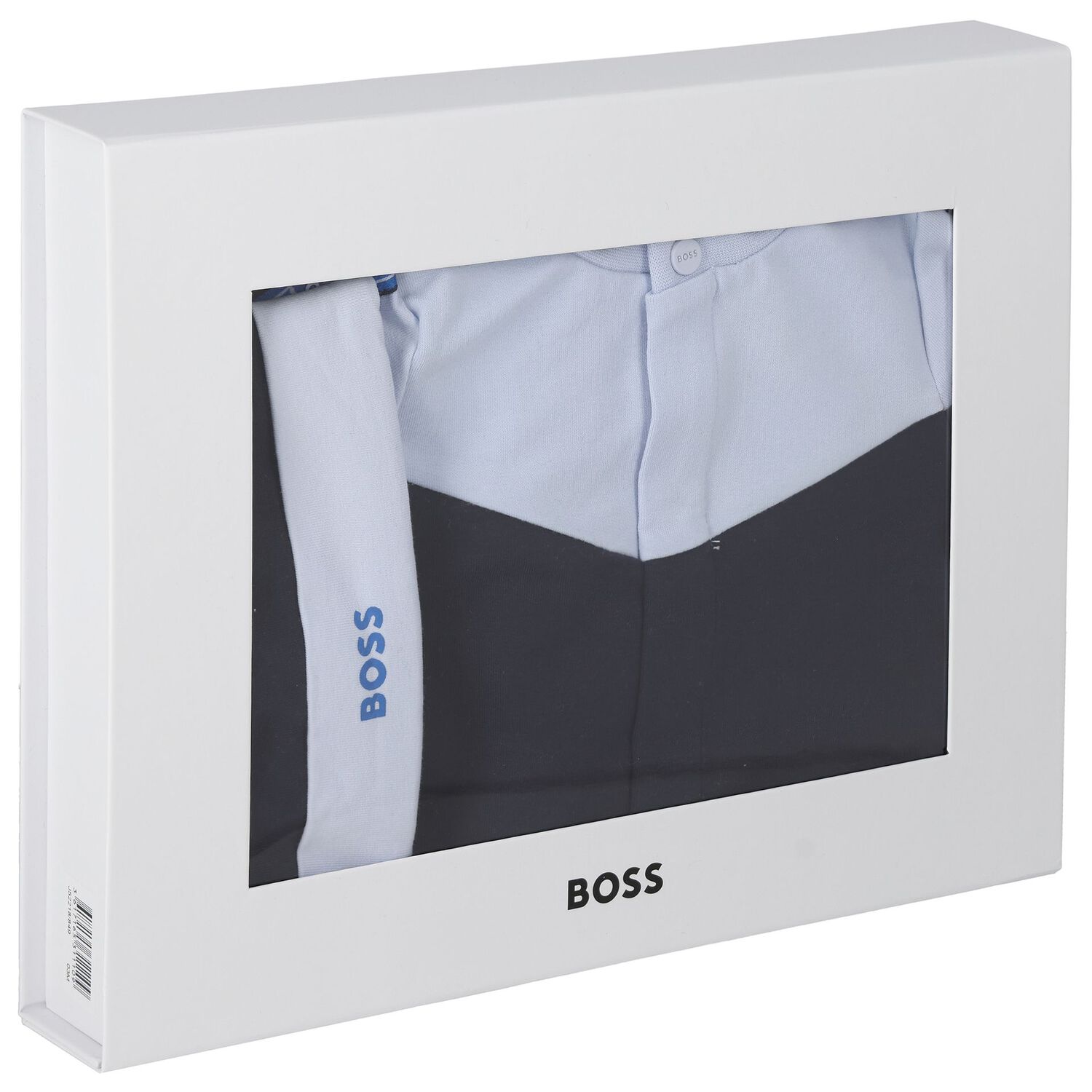 Baby Boys Navy Blue & Blue Logo Babygrow Gift Set, 1, hi-res