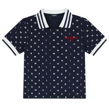 Boys Navy Blue Logo Polo Shirt