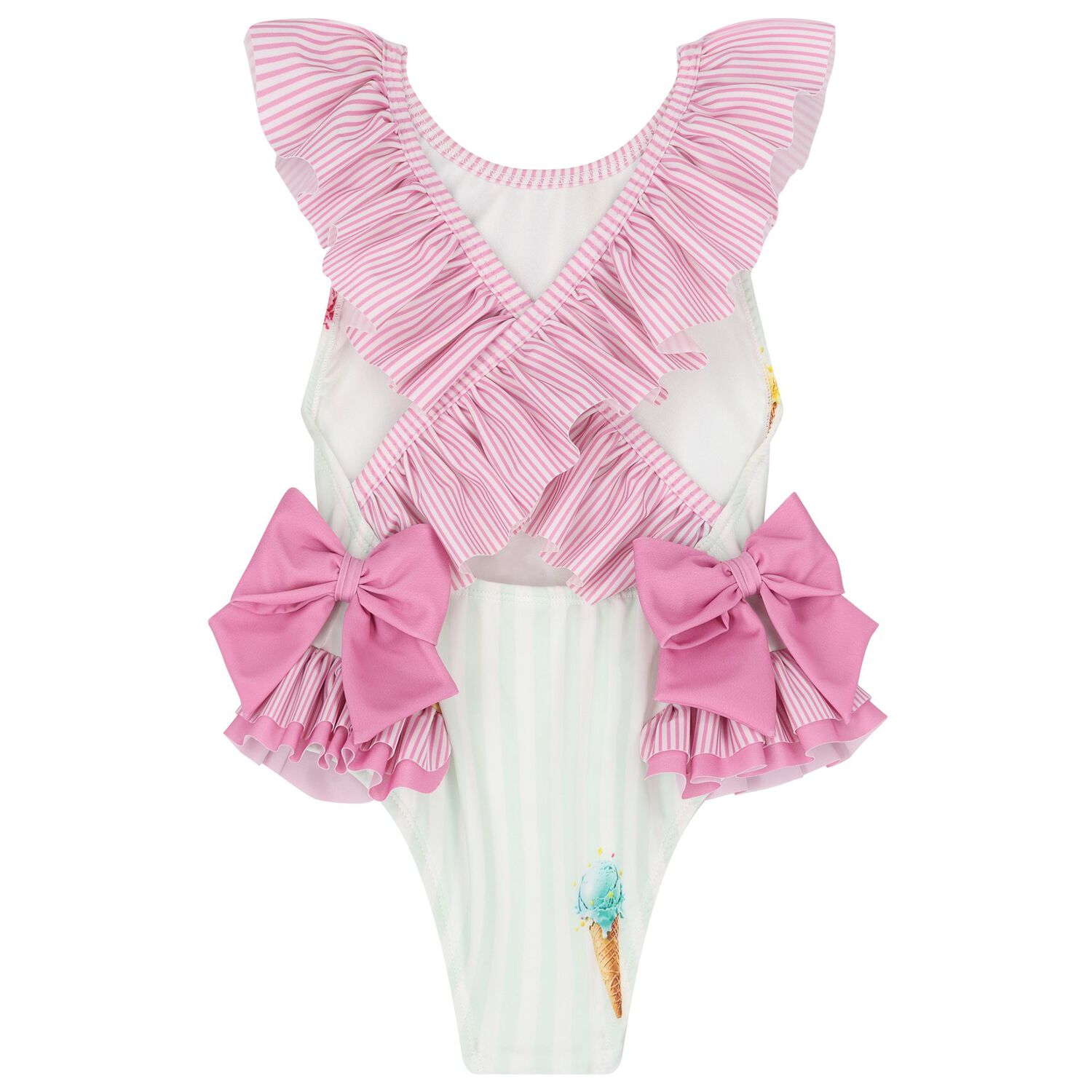 ملابس سباحة آيس كريم باللون الوردي والأخضر للبنات, 1, hi-res image number null
