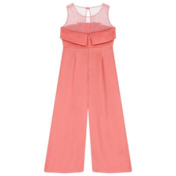 Girls Pink Crepe Jumpsuit