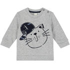 Baby Boys Grey & Navy Cap Tracksuit, 1, hi-res