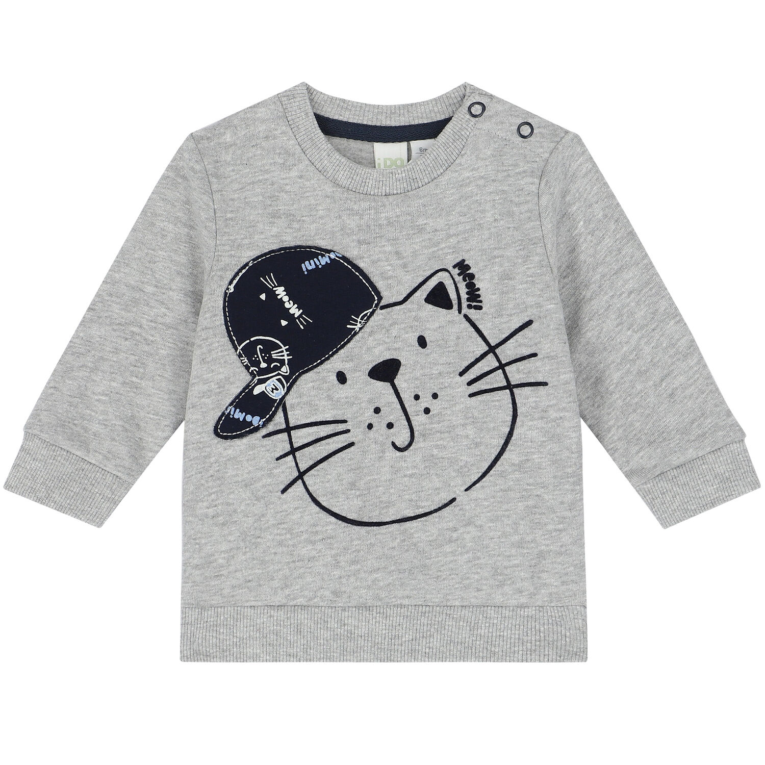 Baby Boys Grey & Navy Cap Tracksuit, 1, hi-res