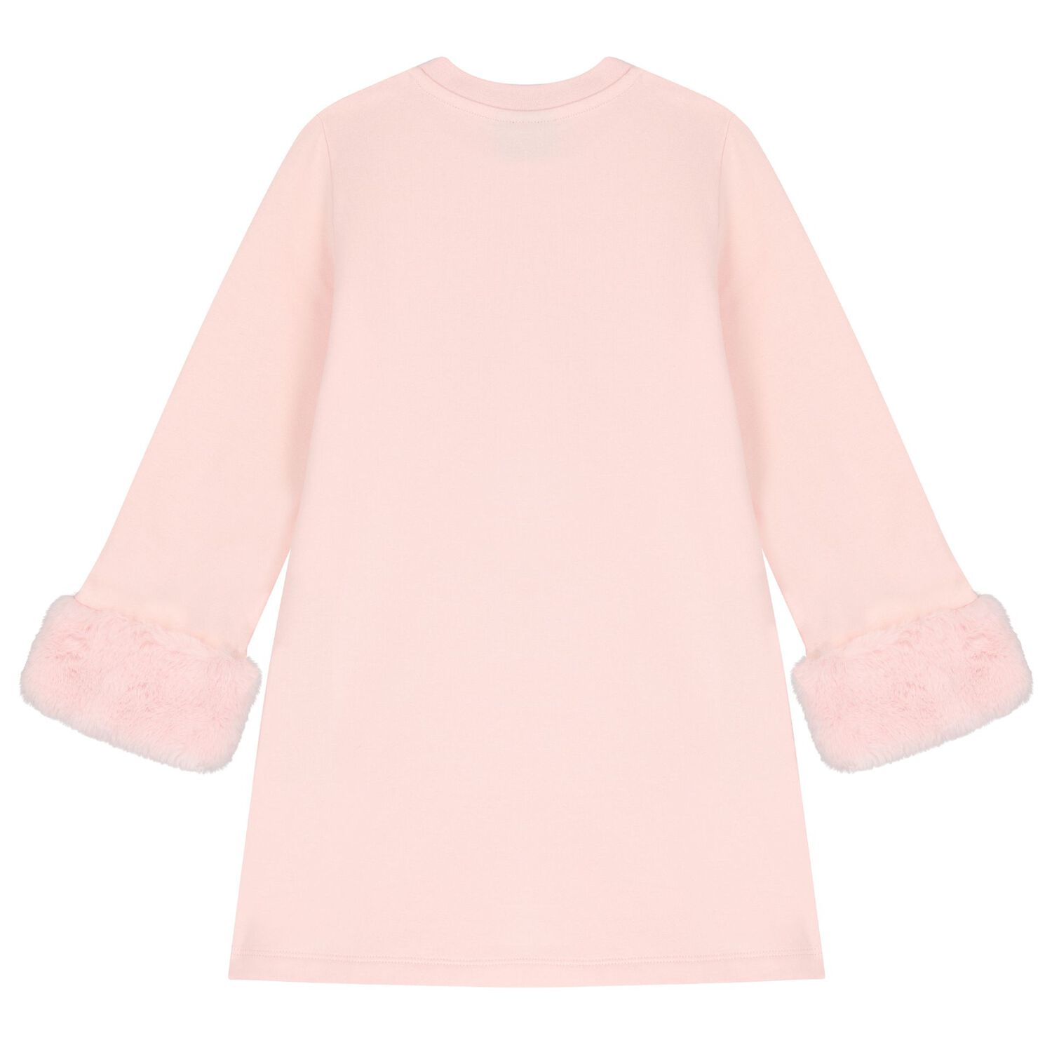 Girls Pink Logo Faux fur Dress, 1, hi-res image number null