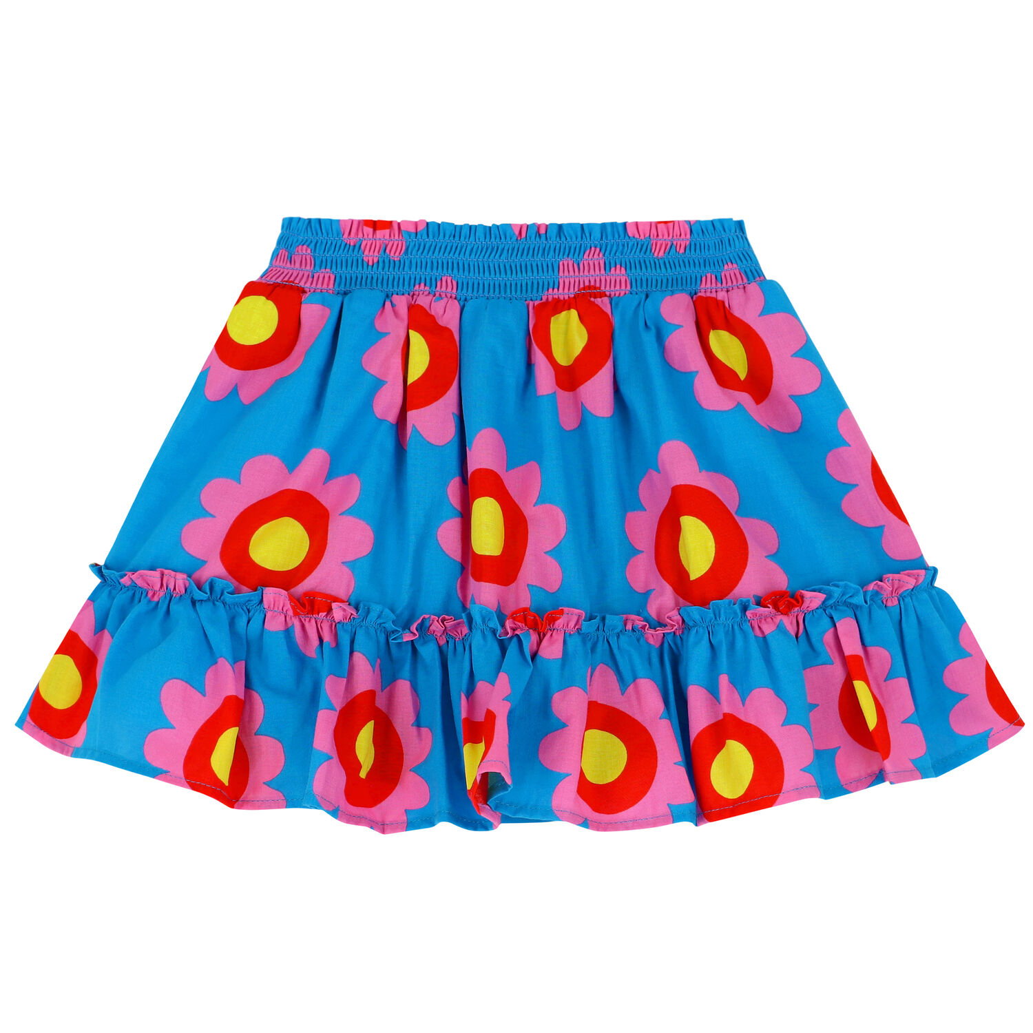 Girls Blue Floral Skirt, 1, hi-res