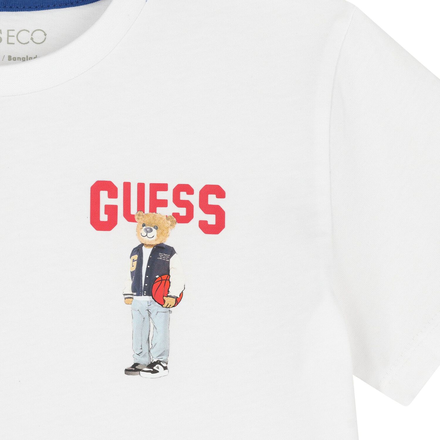 Boys White Teddy Bear Logo T-Shirt, 2, hi-res