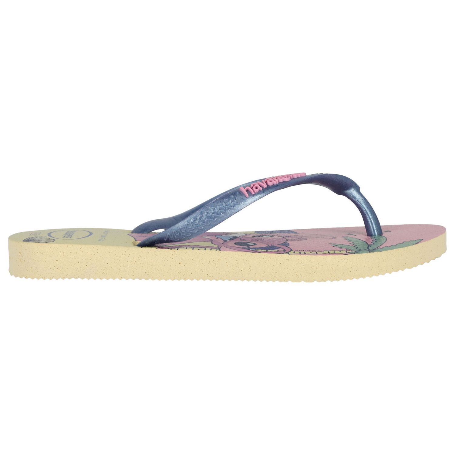 Girls Yellow Disney Logo Flip Flops, 1, hi-res