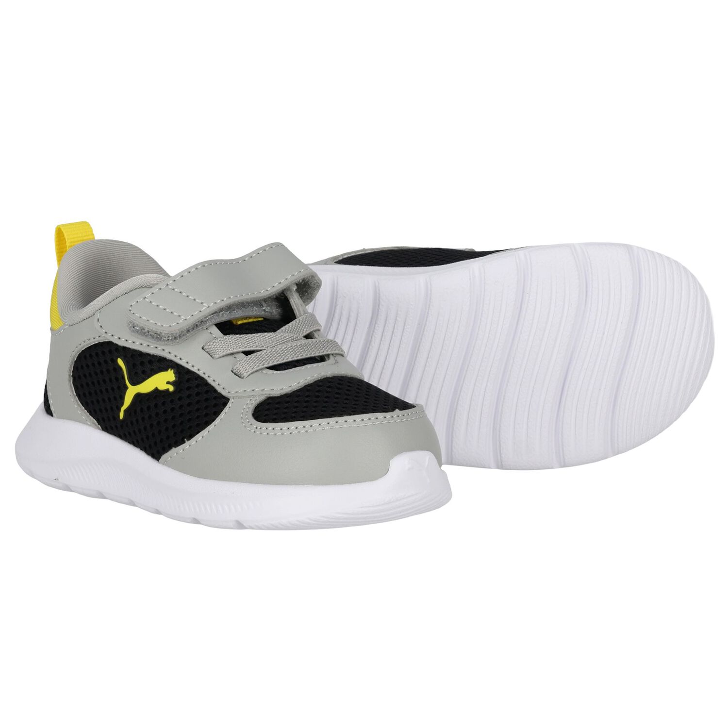 Younger Boys Grey & Black Fun Racer 2 AC Trainers, 1, hi-res